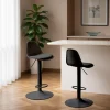 TEBAR Lot de 2 chaises de bar réglables en simili et métal H61-83cm