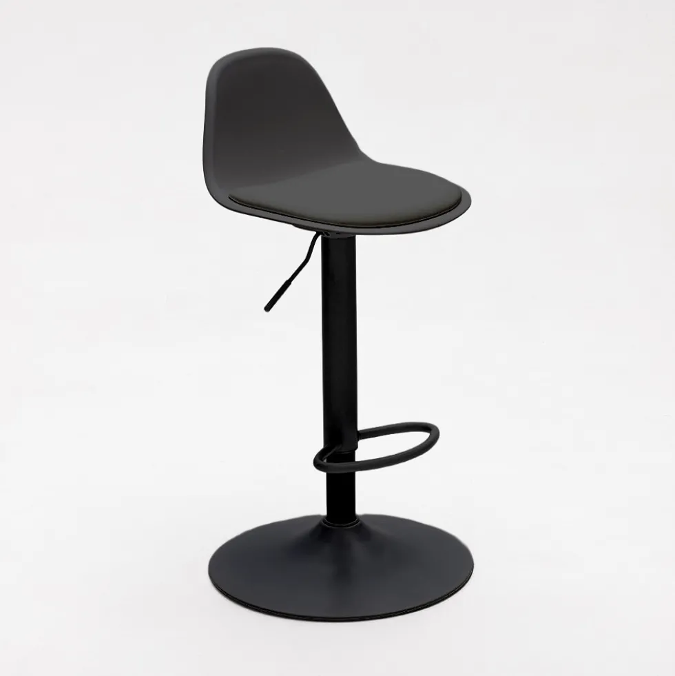 TEBAR Lot de 2 chaises de bar réglables en simili et métal H61-83cm