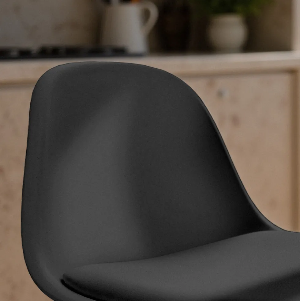 TEBAR Lot de 2 chaises de bar réglables en simili et métal H61-83cm