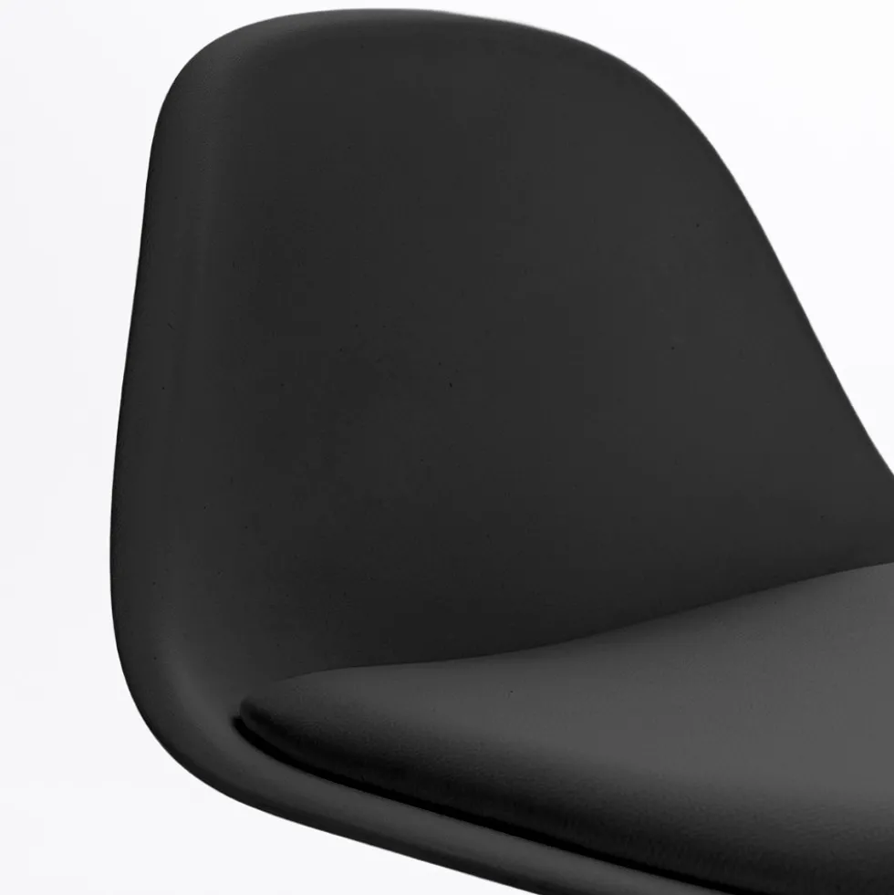 TEBAR Lot de 2 chaises de bar réglables en simili et métal H61-83cm
