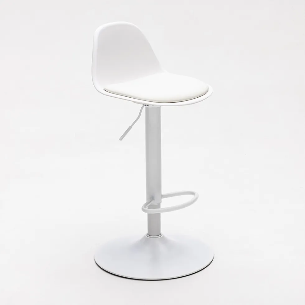 TEBAR Lot de 2 chaises de bar réglables en simili et métal H61-83cm