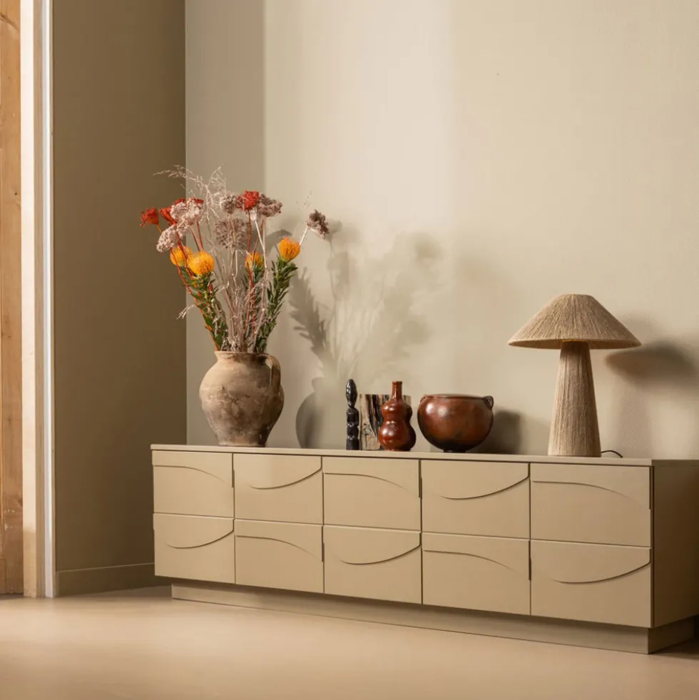 TEO Meuble TV 5 portes en bois L180cm