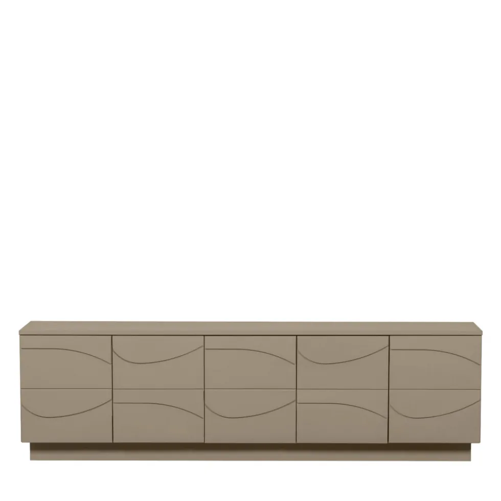 TEO Meuble TV 5 portes en bois L180cm