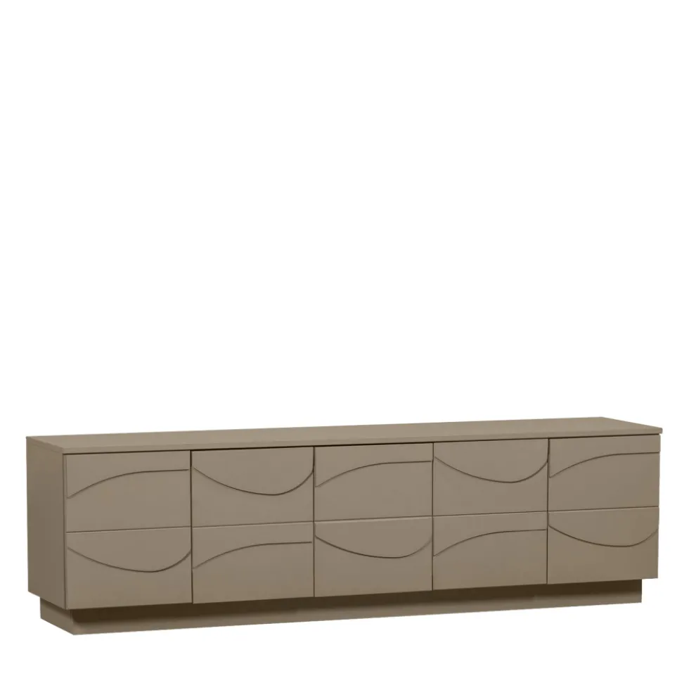 TEO Meuble TV 5 portes en bois L180cm