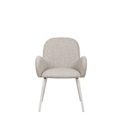 THÉODORE Lot de 2 fauteuils de table en tissu et métal