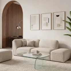 TILA Table basse organique en verre L100cm