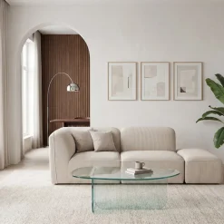 TILA Table basse organique en verre L100cm