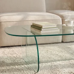 TILA Table basse organique en verre L100cm