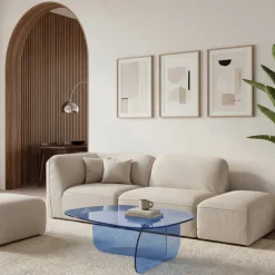 TILA Table basse organique en verre L100cm