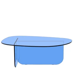 TILA Table basse organique en verre L100cm