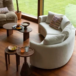 TILON Table basse organique en bois 110x60cm