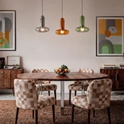 TIMO Suspension en verre avec LED intégrée ø15cm