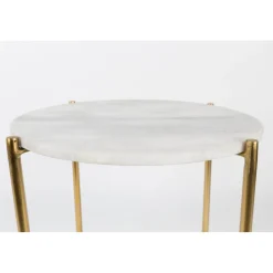 TIMPA Table d'appoint marbre et laiton