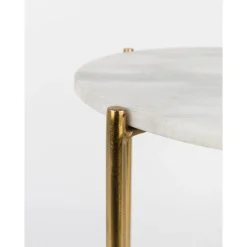 TIMPA Table d'appoint marbre et laiton