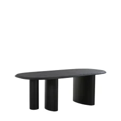TIRANO Table à manger 8 personnes ovale en bois