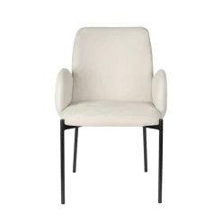 TJARDA Lot de 2 fauteuils de table en tissu et métal