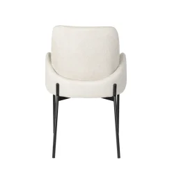 TJARDA Lot de 2 fauteuils de table en tissu et métal