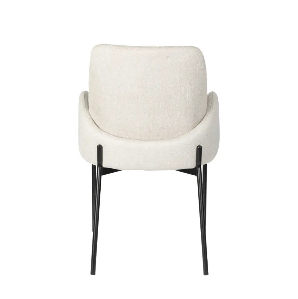 TJARDA Lot de 2 fauteuils de table en tissu et métal