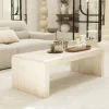 TOCOA Table basse effet travertin 120x55cm