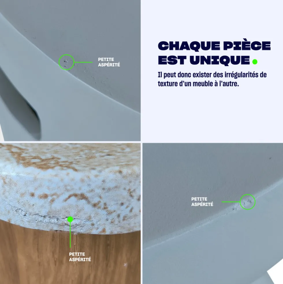 TOCOA Table basse en fibre de ciment 120x55cm