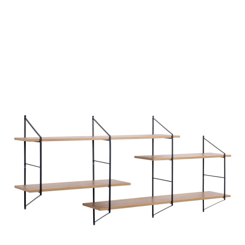 TOCRO Etagère murale en bois et métal L191cm
