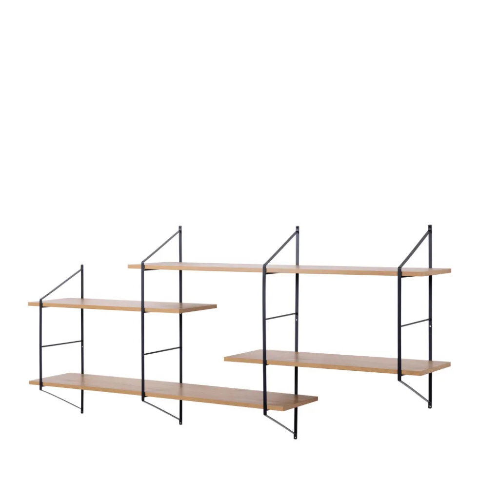 TOCRO Etagère murale en bois et métal L191cm