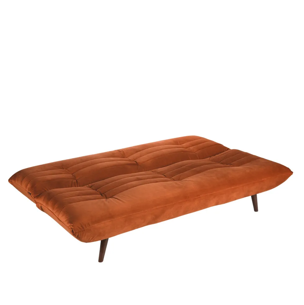 TOMMY Canapé convertible 3 places en velours
