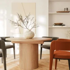 TOSCANA Table à manger extensible 4 à 6 personnes en bois ø120-160x120cm