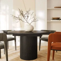 TOSCANA Table à manger extensible 4 à 6 personnes en bois ø120-160x120cm