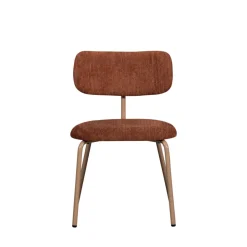 TRAVIS Lot de 2 chaises en tissu et pieds beiges