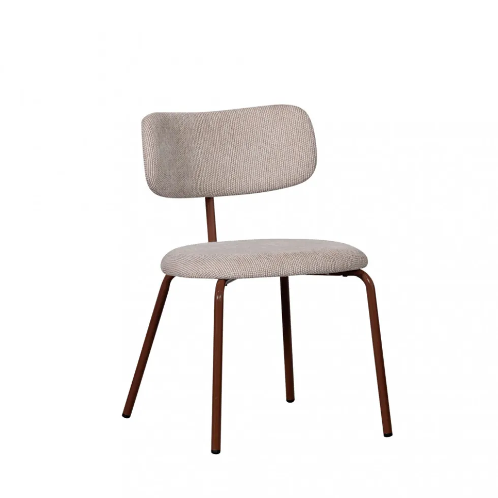TRAVIS Lot de 2 chaises en tissu et pieds marron