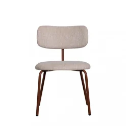 TRAVIS Lot de 2 chaises en tissu et pieds marron