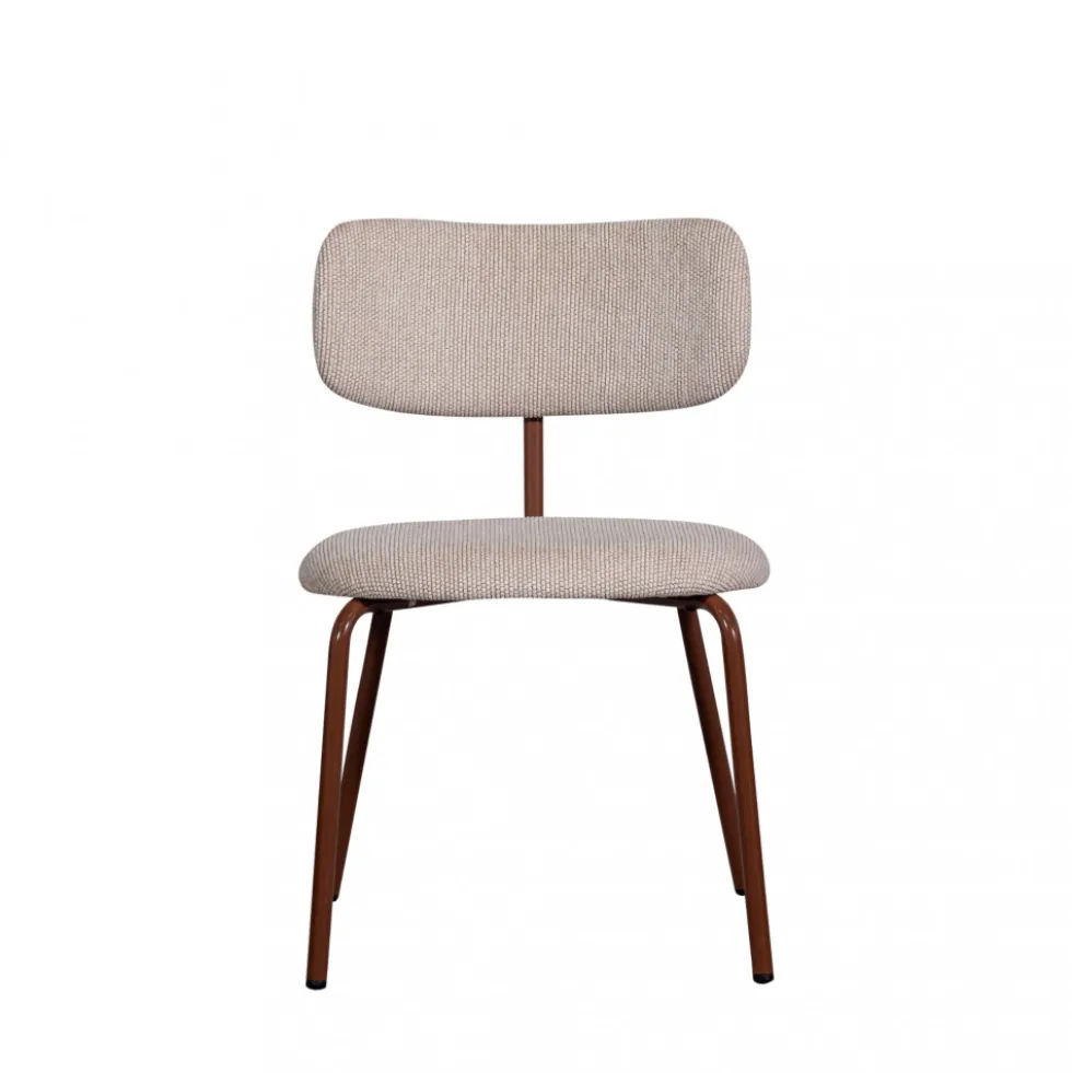 TRAVIS Lot de 2 chaises en tissu et pieds marron