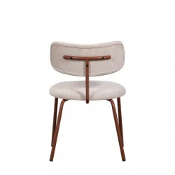 TRAVIS Lot de 2 chaises en tissu et pieds marron