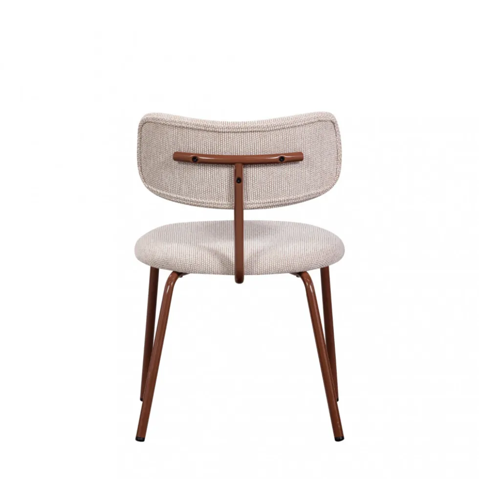 TRAVIS Lot de 2 chaises en tissu et pieds marron