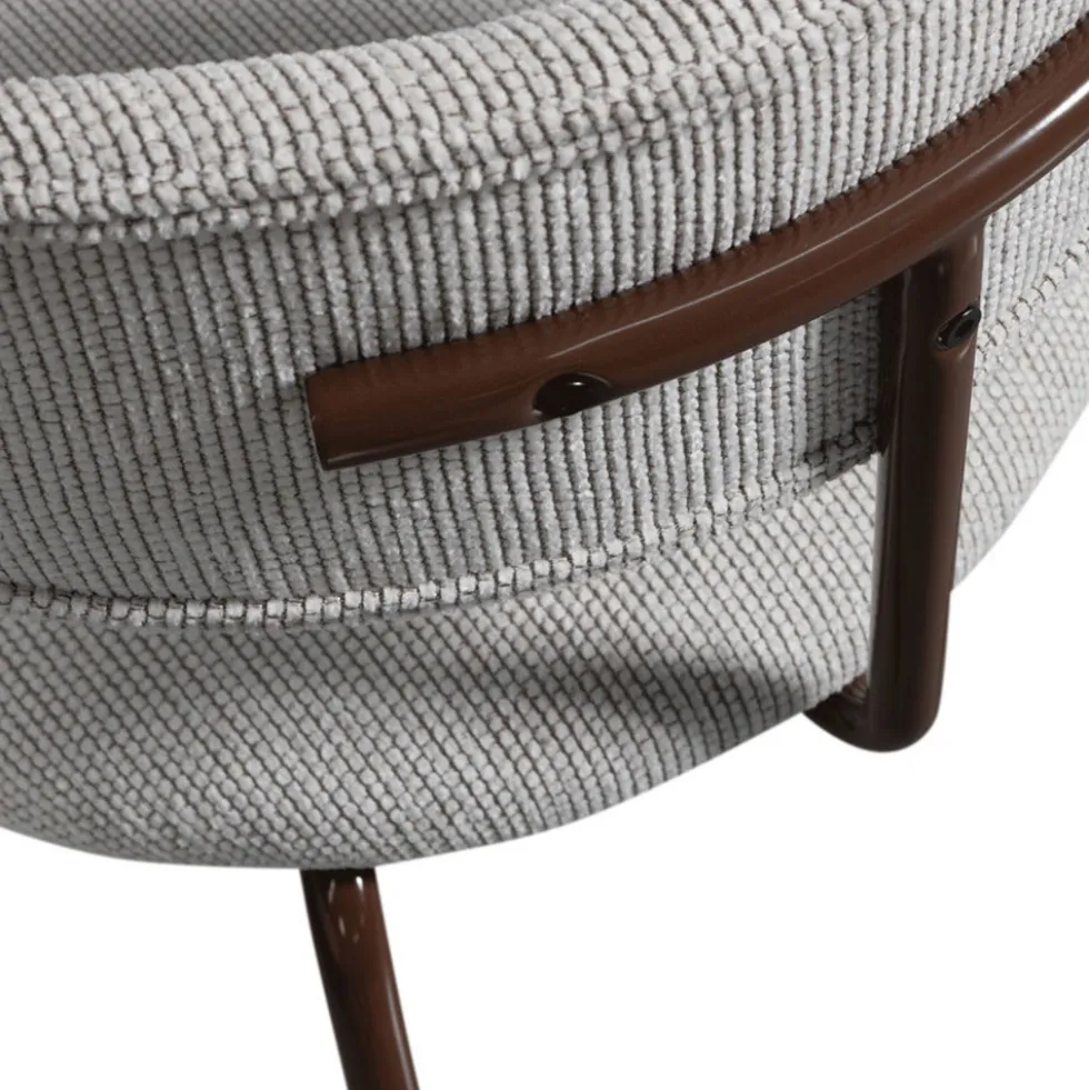 TRAVIS Lot de 2 chaises en tissu et pieds marron