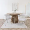 TRIVIO Lot de 2 fauteuils de table en tissu pieds beiges