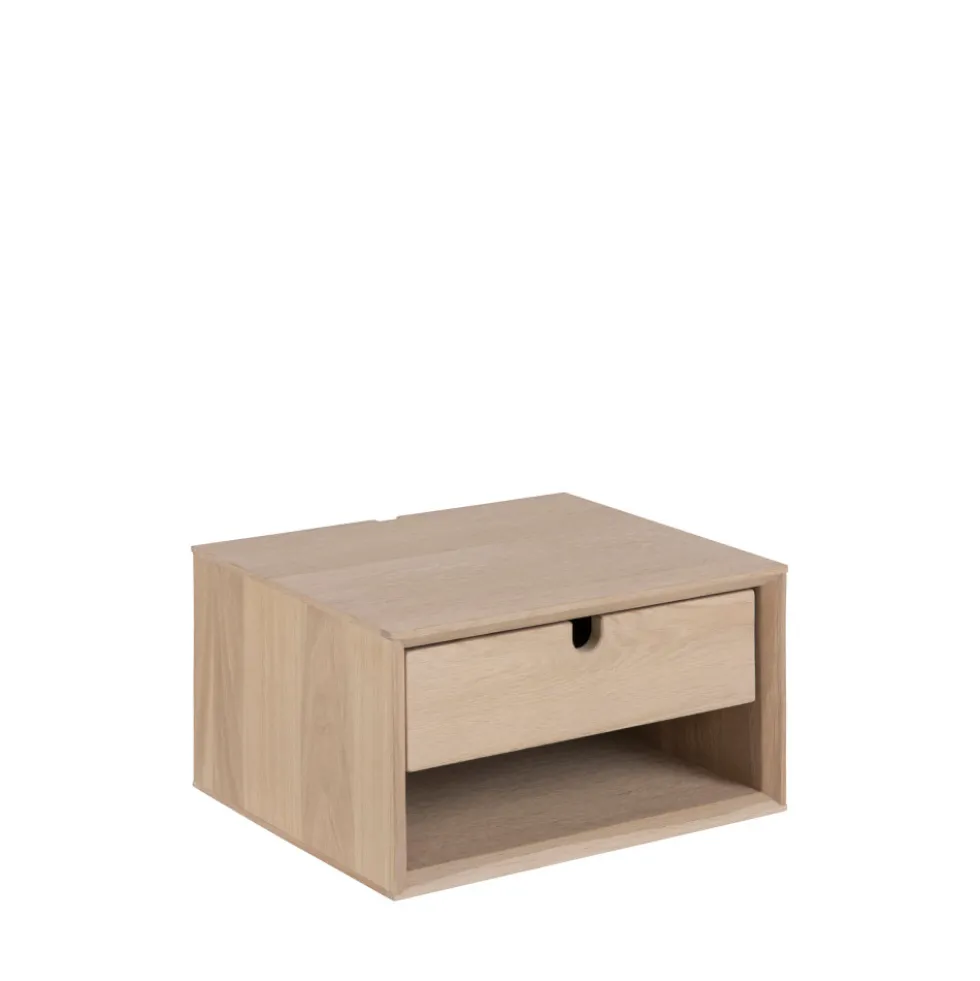 TROGON Table de chevet murale 1 tiroir, 1 niche en bois