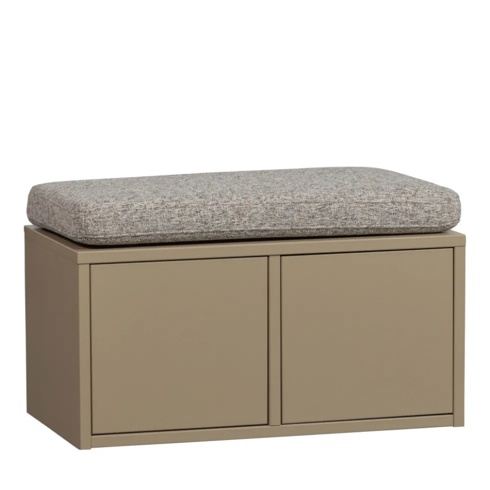 TURNER Banc d'entrée avec rangement chaussures en bois L80cm