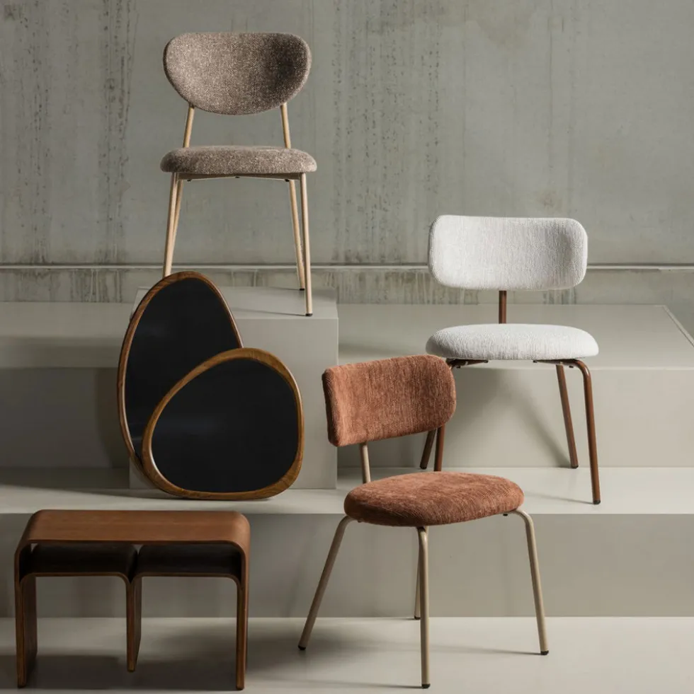 VALOR Lot de 2 chaises en tissu et métal