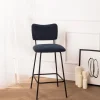 VANDER Lot de 2 chaises de bar en velours côtelé et métal H65cm