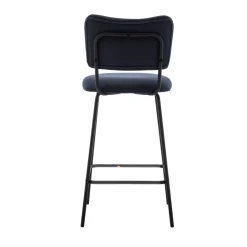VANDER Lot de 2 chaises de bar en velours côtelé et métal H65cm