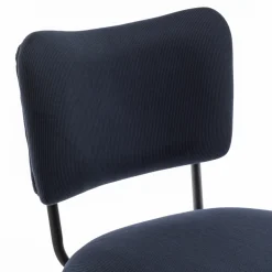 VANDER Lot de 2 chaises de bar en velours côtelé et métal H65cm