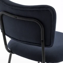 VANDER Lot de 2 chaises de bar en velours côtelé et métal H65cm