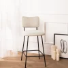 VANDER Lot de 2 chaises de bar en tissu et métal H65cm