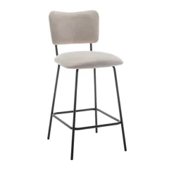 VANDER Lot de 2 chaises de bar en tissu et métal H65cm