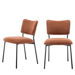 VANDER Lot de 2 chaises en tissu et métal