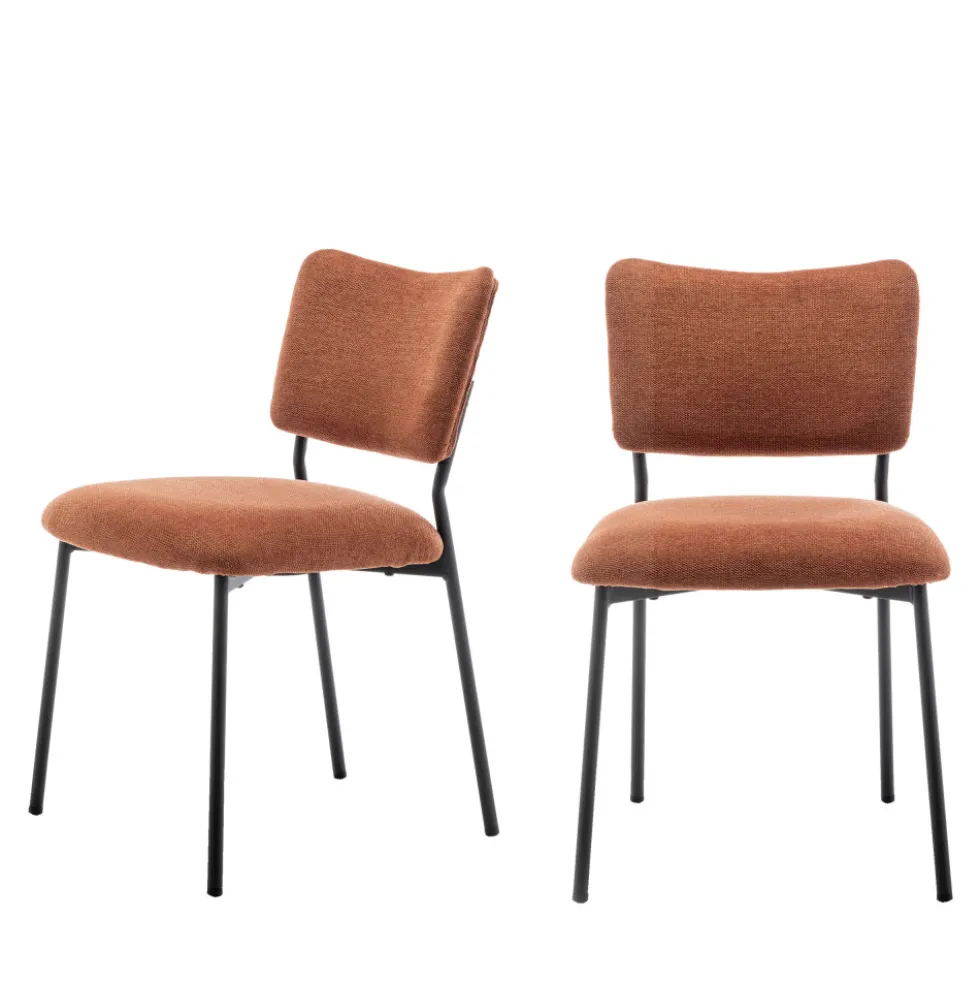 VANDER Lot de 2 chaises en tissu et métal