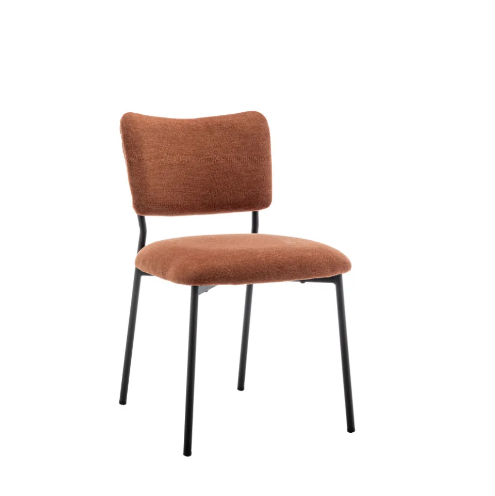 VANDER Lot de 2 chaises en tissu et métal