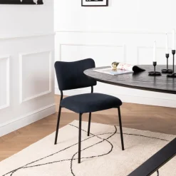 VANDER Lot de 2 chaises en velours côtelé et métal
